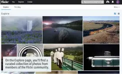  ??  ?? On the Explore page, you’ll find a curated collection of photos from members of the Flickr community.