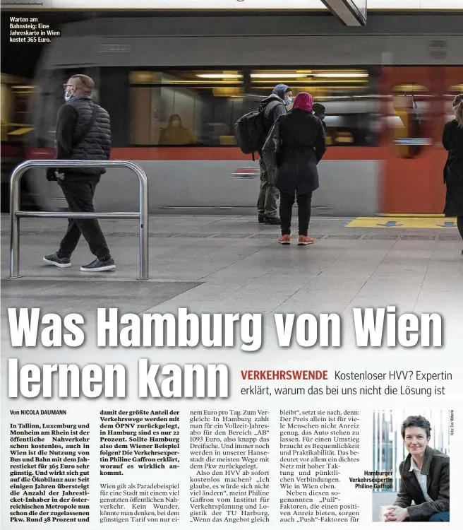  ??  ?? Warten am Bahnsteig: Eine Jahreskart­e in Wien kostet 365 Euro.