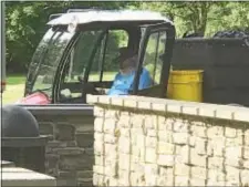  ?? SUBMITTED IMAGE ?? This photo appears to show Pinto with his eyes shut in a Park Commission utility vehicle about 9:30 a.m. on June 15.