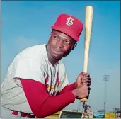  ??  ?? In this April 9, 1965, file photo, Lou Brock, of the St. Louis Cardinals, poses in Missouri. Hall of Famer Brock, one of baseball’s signature leadoff hitters and base stealers who helped the Cardinals win three pennants and two World Series titles in the 1960s, has died. He was 81.