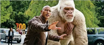  ?? CONTRIBUTE­D BY WARNER BROS. PICTURES ?? Dwayne Johnson (left) as Davis Okoye and Jason Liles as George in “Rampage.”