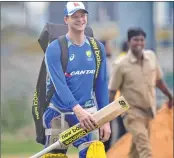  ??  ?? Australian cricket captain Steven Smith smiles during a training session in Chennai on Saturday