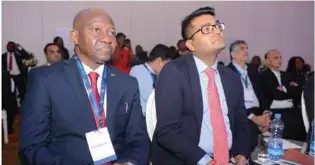  ??  ?? Joseph Babatunde, General Manager (Large Enterprise­s) representi­ng Mr. 'Kayode Pitan, The Managing Director, Bank of Industry Limited with DineshRath­i, Regional CFOAfrica, Tolaram Group