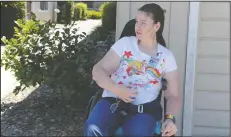  ?? BEA AHBECK/NEWS-SENTINEL ?? Kimberly Froberg sits outside her residence in Lodi on Friday.