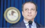  ?? JUSTIN LANE/EPA ?? U.S. Attorney Preet Bharara was one of the 46 prosecutor­s ordered to immediatel­y resign.