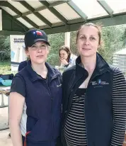  ??  ?? Tash Williamson from Poowong catches up with GippsDairy’s Irene Baker at the Focus Farm open day.