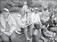  ?? AP/The Baltimore Sun/MATTHEW COLE ?? People in Annapolis, Md., listen to speakers Saturday during the Annapolis Rally for Healthcare at Lawyer’s Mall.