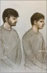  ?? ?? Sketch of Dmitrijus Paulauska, left, and Jake Reeves appearing at Westminste­r Magistrate­s Court in London