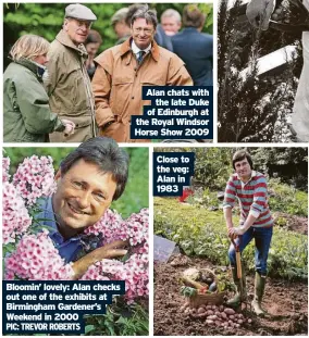  ?? TREVOR ROBERTS ?? Bloomin’ lovely: Alan checks out one of the exhibits at Birmingham Gardener’s Weekend in 2000
PIC: