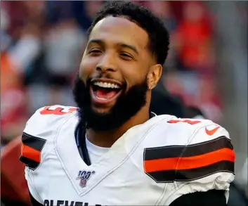  ?? AP Photo/Rick Scuteri ?? In this 2019 file photo, Cleveland Browns wide receiver Odell Beckham (13) laughs during an NFL football game against the Arizona Cardinals in Glendale, Ariz.