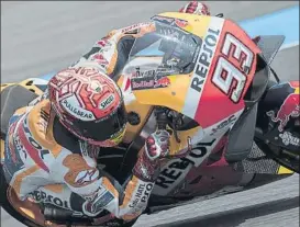  ?? FOTO: EFE ?? Marc Márquez. Mejor crono con blandos y luego a dar vueltas con ellos