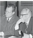  ?? FOTO: PICTURE ALLIANCE ?? 1961 kandidiert­e Willy Brandt (l.) statt Parteichef Erich Ollenhauer für die SPD.