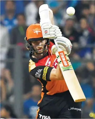  ?? AFP ?? Skipper Williamson has carried Hyderabad’s batting on his shoulders, amassing 259 runs from seven innings with an average of 43.16. —