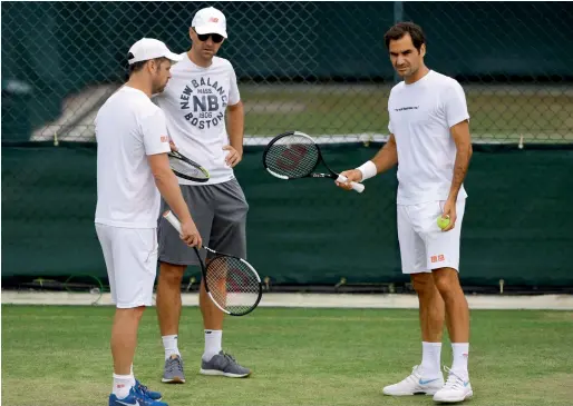  ?? Reuters ?? Switzerlan­d’s Roger Federer during practice at the All England Lawn Tennis and Croquet Club, London. —