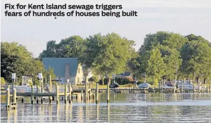  ?? ALGERINA PERNA/BALTIMORE SUN ?? Residents in Romancoke on the southern side of Kent Island have long wanted a public sewer system, tired of frequent flooding that stirs a stench in their backyards and threatens their groundwate­r. But now that the state is helping to underwrite a...