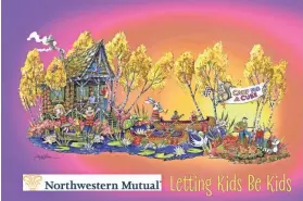  ??  ?? Northweste­rn Mutual’s Rose Parade float depicts a summer camp theme.