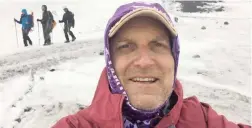  ??  ?? BACK AGAIN: Raymond Funnell takes a selfie on Mt Elbrus, Russia this week.
