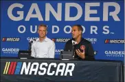  ?? GETTY IMAGES ?? “It’s a lot sexier to talk about a Lowe’s or a 5-hour Energy leaving,” NASCAR COO Steve Phelps (left) said Sunday. “Somehow, the dozen companies that come into this sport are not talked about as much.”