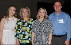  ?? NWA Democrat-Gazette/CARIN SCHOPPMEYE­R ?? Riley Morrison (from left), Sandy Martin and Shellie and Joe Morrison gather for a photo at Spark of Hope. The Event Group, Shellie’s company, was given the Community Partner Spark of Hope Award.