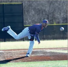  ?? CONTRIBUTE­D PHOTO ?? Georgia Highlands pitcher Drew Wilson delivers a pitch to the plate during a game earlier this season.