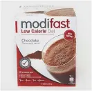  ??  ?? Modifast Chocolate flavoured drink (LCD)
Inköpsstäl­le: Kronans apotek
Pris: 145 kr.
Innehåll: 440 g/8 portioner.
Energi: 215 kcal. Socker/sötningsme­del: 13 procent/ ja. Pris per portion: 18,12 kr.
Dagsdos: 4 påsar (72,48 kronor). PLUS: Smakar...