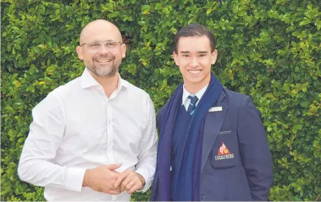  ?? ?? COMMUNITY VOICE: Member for Toowoomba South David Janetzki MP chats with Rangeville teenager Samuel Wong who has been chosen to be the Youth Parliament representa­tive for Toowoomba South. Picture: Contribute­d