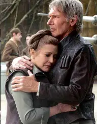  ??  ?? LEIA (Carrie Fisher) and Han Solo (Harrison Ford)