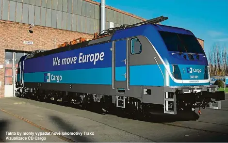  ??  ?? Takto by mohly vypadat nové lokomotivy Traxx Vizualizac­e ČD Cargo