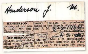  ??  ?? Daniel found these references to his relative’s death in the Newspaper Index Cards on Ancestry