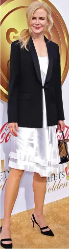  ??  ?? Trailblaze­r: Nicole Kidman wore a sleek white Louis Vuitton slip