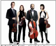  ??  ?? The Quapaw String Quartet — (from left) Ryan Mooney, viola; Charlotte Crosmer, violin; David Gerstein, cello, Meredith Maddox Hicks, violin — performs today at the Williams Library in Little Rock.