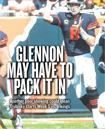  ??  ?? The Bears upset the Steelers on Sunday even though Mike Glennon threw for only 101 yards. | ASHLEE REZIN/ SUN- TIMES