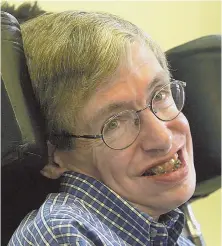  ?? STAFF FILE PHOTO BY PATRICK WHITTEMORE, BELOW RIGHT; AP FILE PHOTOS ?? ROLE MODEL: Physicist Stephen Hawking, who suffered from ALS, was renowned both for his brilliance in explaining black holes and his compassion for children with disabiliti­es.