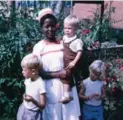  ??  ?? Barton, left, and his siblings while living in Africa.