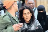  ??  ?? The mother of the accused twins, Wasiela Thulsie, leaves the high court in Joburg.