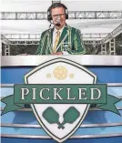  ?? PROVIDED BY CBS ?? Stephen Colbert hosts “Pickled,” a celebrity pickleball tournament airing Thursday on CBS.