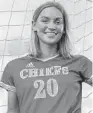  ?? MICHAEL LAUGHLIN/SUN SENTINEL ?? Cardinal Gibbons senior Maddie Young poses for an All-County player of the year photo. Young was named Florida Dairy Farmers’ Miss Soccer.