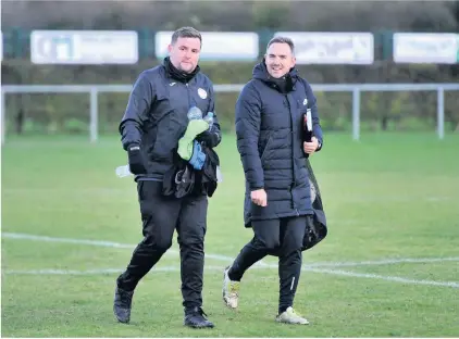  ??  ?? Cup dreams Manager Ross Gunnion (right) and assistant Logan McConachie hope to guide Swifts into round one proper