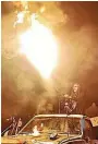  ?? FACEBOOK ?? A flamethrow­er mounted on a ute was used at the Dystopia Festival.