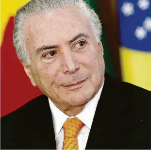  ?? Pedro Ladeira - 2.mai.18/folhapress ?? O presidente Michel Temer durante evento em Brasília; em entrevista dada ontem à EBC, presidente admitiu que pode não concorrer à reeleição em outubro