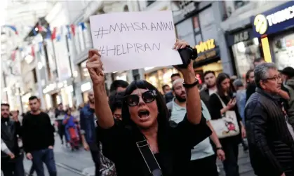  ?? Photograph: Murad Sezer/Reuters ?? An Istanbul march in solidarity with women in Iran after Mahsa Amini’s death. Iranian leaders are up against a formidable expatriate network as well as homegrown activists.