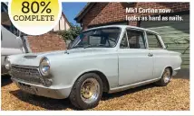  ??  ?? Mk1 Cortina now looks as hard as nails. BUILD 80% COMPLETE