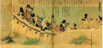  ?? ?? Samurai forces are depicted behind their wall, which prevented the Mongols achieving a foothold on Kyushu