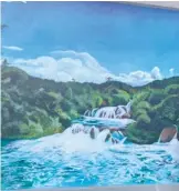  ?? ?? A mural of the Krka Waterfalls in southern Croatia.