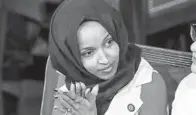  ?? J. SCOTT APPLEWHITE/ASSOCIATED PRESS ?? Rep. Ilhan Omar, a Minnesota Democrat, "unequivoca­lly" apologized Monday for tweets suggesting that members of Congress support Israel because they are being paid to do so.