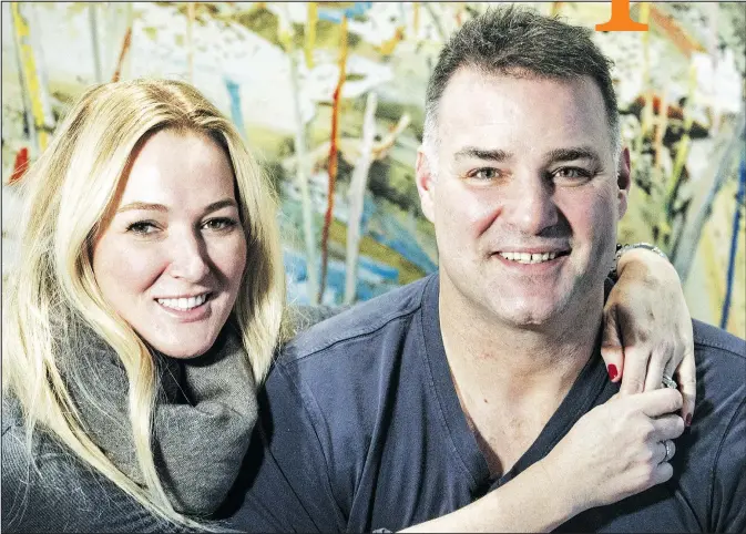  ?? CRAIG ROBERTSON/TORONTO SUN ?? Former NHL superstar Eric Lindros and his wife Kina speak with Postmedia yesterday from their Toronto home. Lindros’ No. 88 is finally being retired on Thursday in Philadelph­ia.