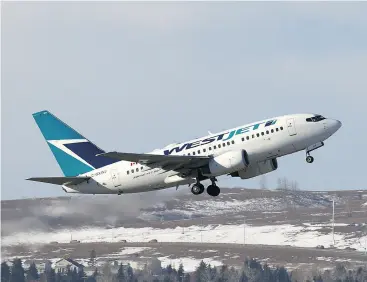  ?? GAVIN YOUNG / POSTMEDIA NEWS FILES ?? WestJet Airlines Ltd. expects its fleet capacity to rise between 6.5 and 8.5 per cent in 2018, up from the 6-per- cent capacity growth it expects to see in 2017.