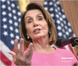  ?? AP FILE PHOTO ?? Nancy Pelosi