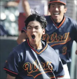  ?? Gary Coronado Los Angeles Times ?? OCTAVIO BONILLA scores the winning run for Chatsworth in the seventh inning in an Open Division semifinal. Chatsworth will play Birmingham for the title.