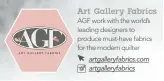  ?? Art Gallery Fabrics AGF work with the world’s leading designers to produce must-have fabrics for the modern quilter artgallery­fabrics.com artgallery­fabrics ??